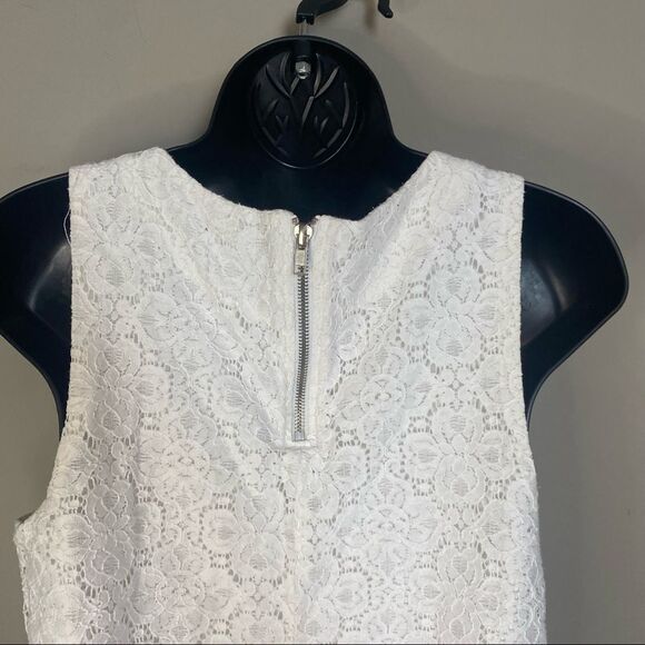 FOREVER21 knit Sleeveless white blouse double layer lace - Picture 9 of 14
